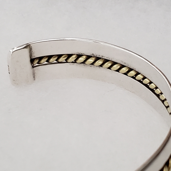 Silpada Sterling Silver Brass Braid Vintage Cuff B0001 - Picture 7 of 12